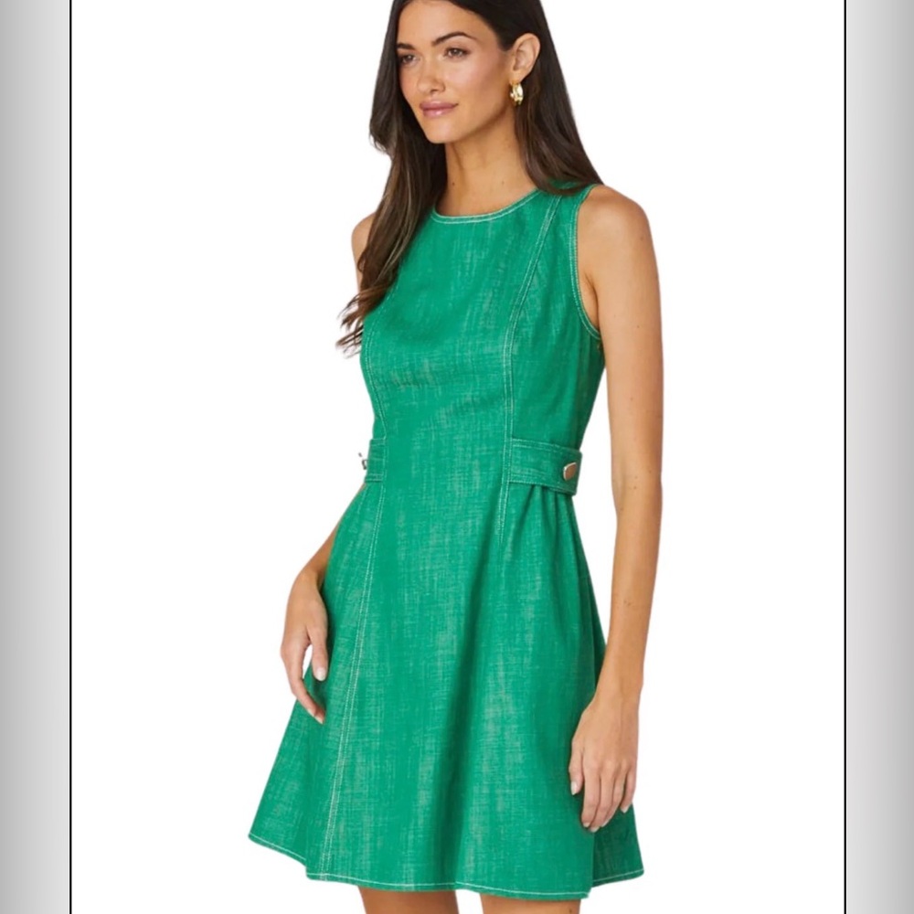 Shoshanna Women's Samara Dress in Spring Green sz6